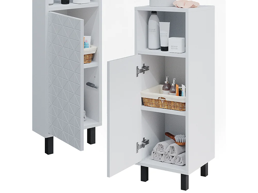 Meuble salle de bain blanc 30x28x87.2 agasta