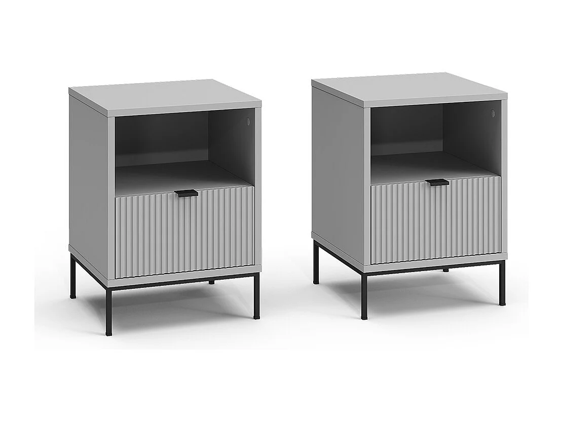 Comodino grigio 40x38.1x55 eliza