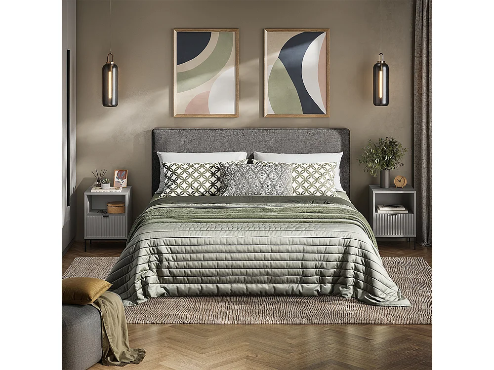 Comodino grigio 40x38.1x55 eliza
