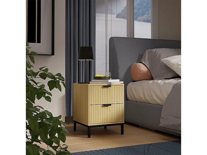 Mesilla de noche roble 40x40x52 lennox