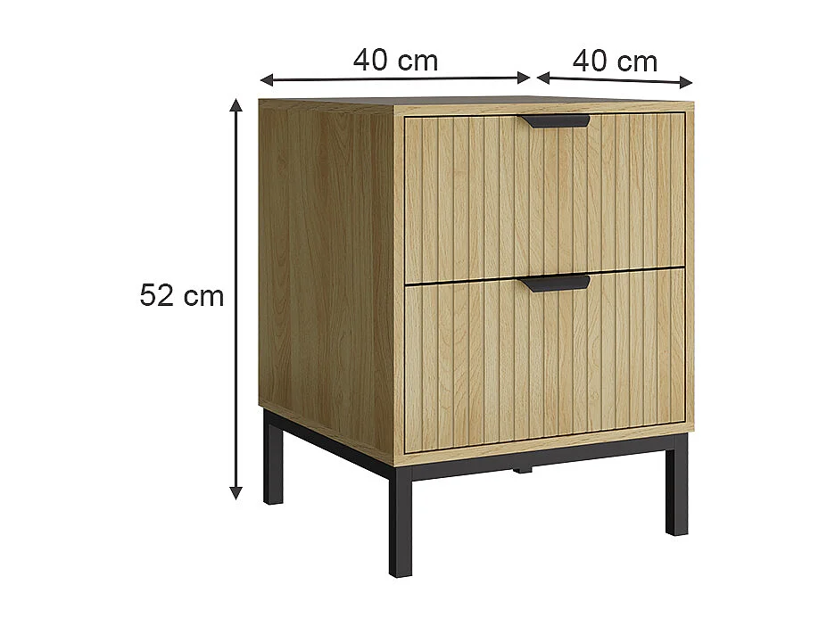 Mesilla de noche roble 40x40x52 lennox