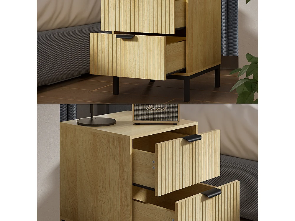 Table de nuit chêne 40x40x52 lennox