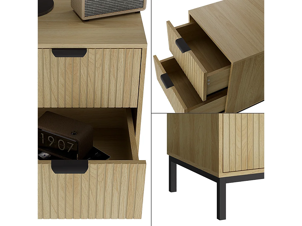 Table de nuit chêne 40x40x52 lennox