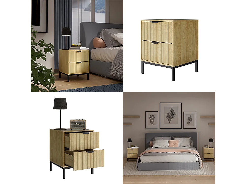 Table de nuit chêne 40x40x52 lennox