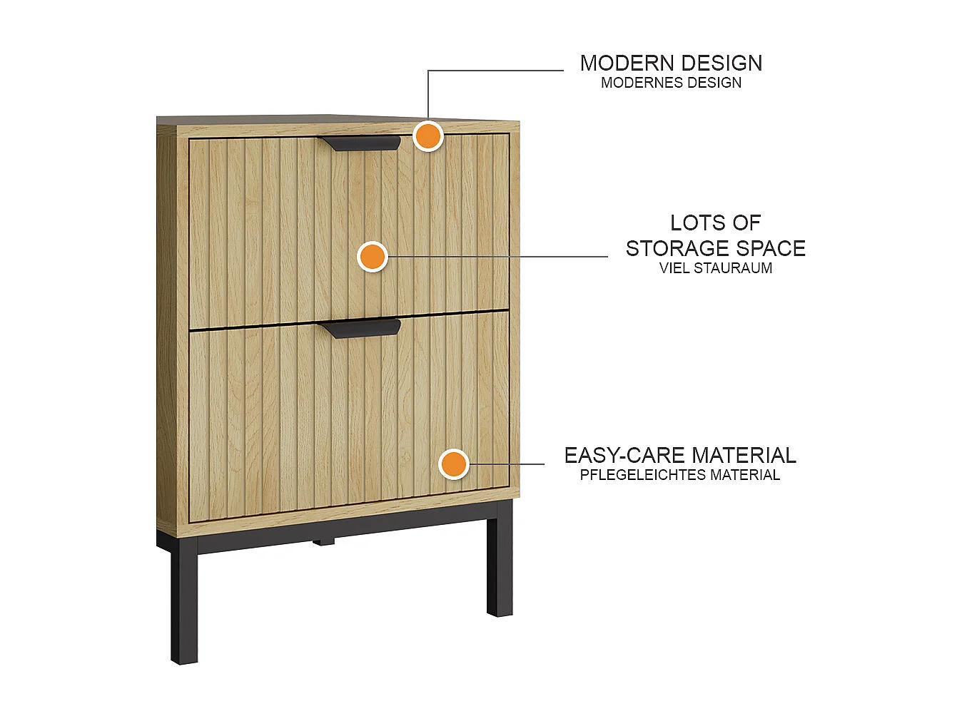 Table de nuit chêne 40x40x52 lennox