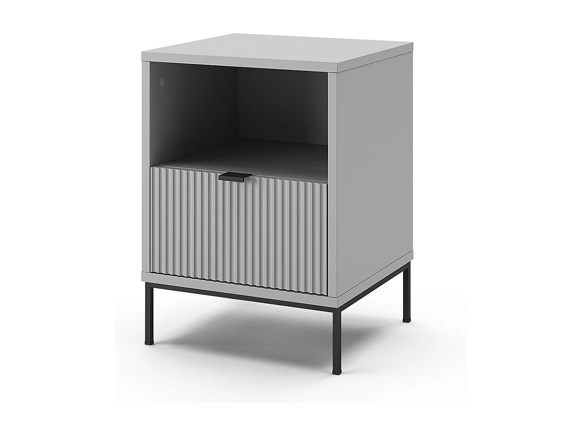 Table de nuit gris 40x38.1x55 eliza