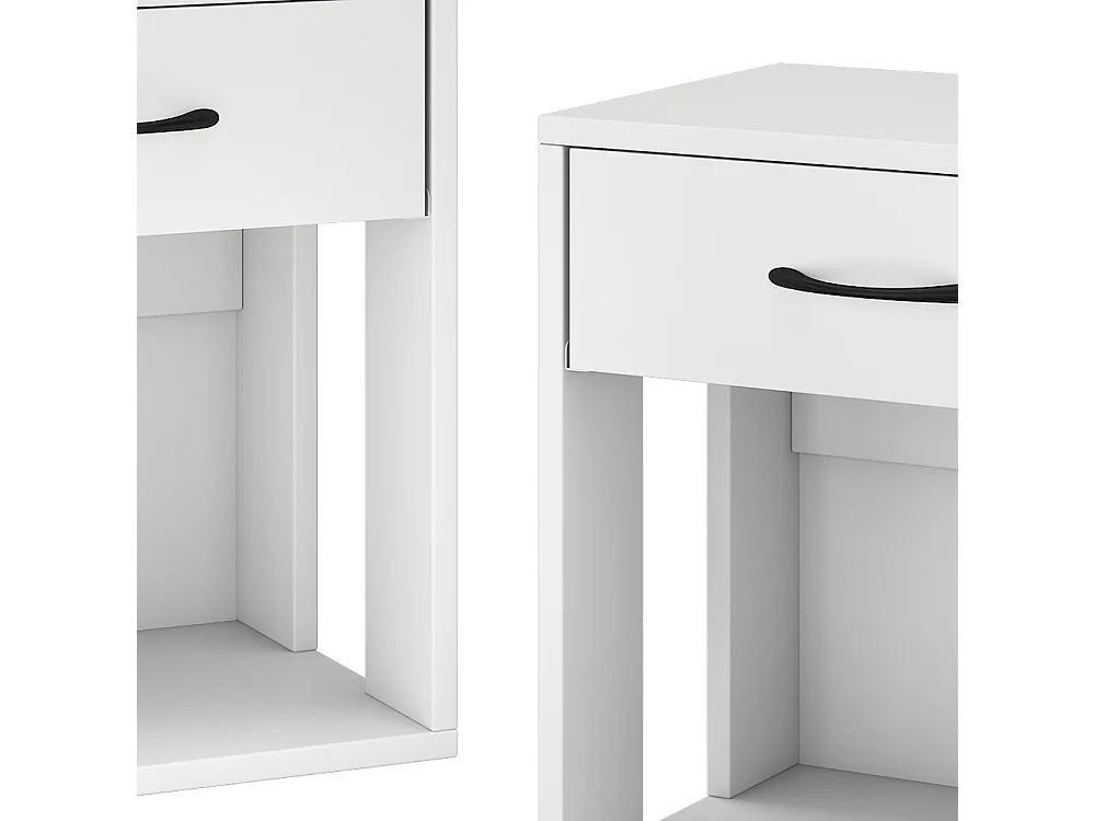 Table de nuit blanc 39x28x41 virela