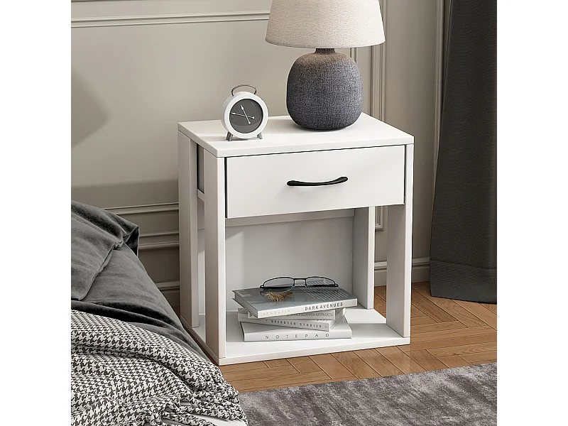 Comodino bianco 39x28x41 virela