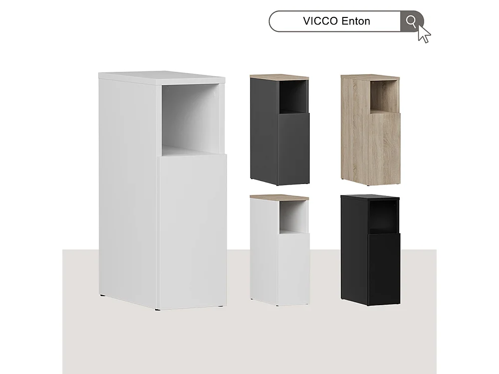 Sengebord hvid/sonoma 20x35x59.5 enton