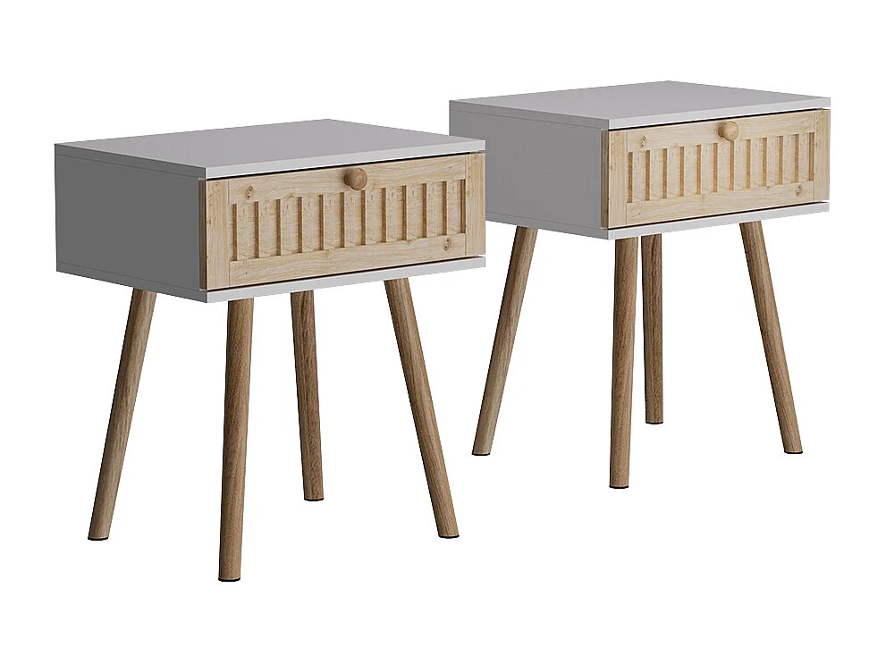 Stolik nocny biały/sosna 40x30x47 holk