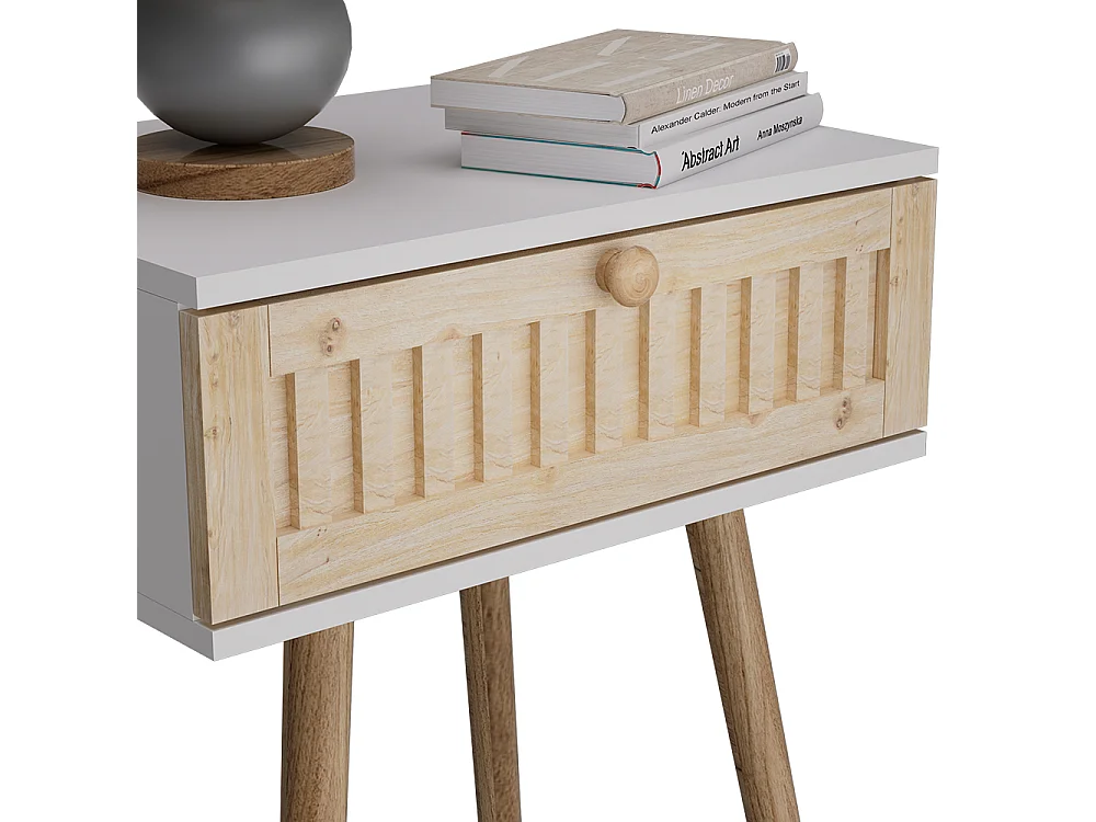 Stolik nocny biały/sosna 40x30x47 holk