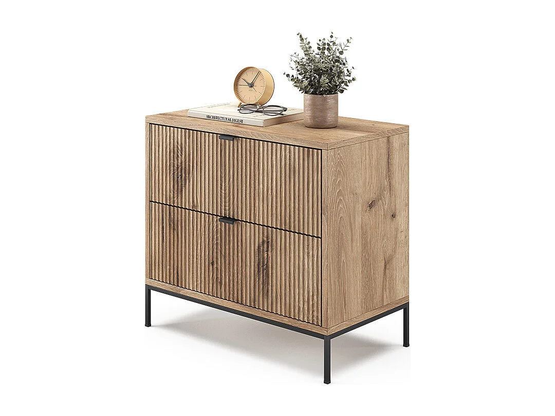 Comodino quercia vichinga 66x36x60 eliza