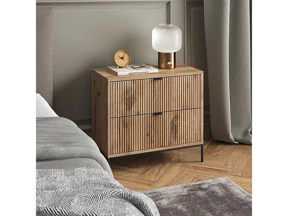 Table de chevet chêne viking 66x36x60 eliza