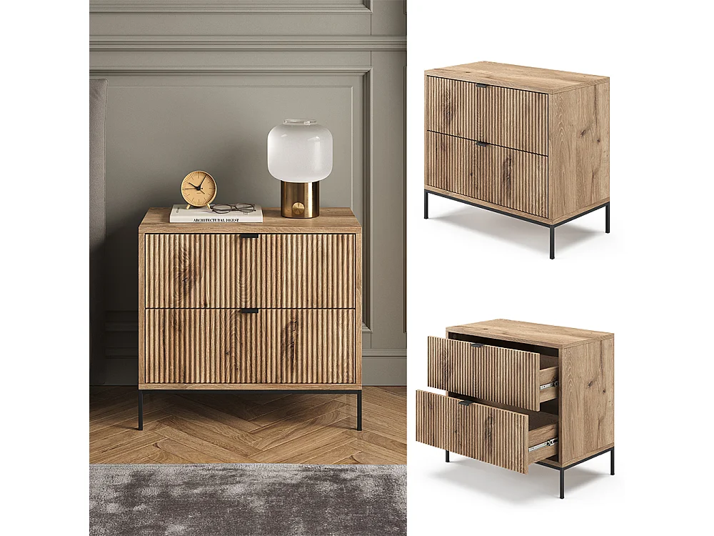 Table de chevet chêne viking 66x36x60 eliza