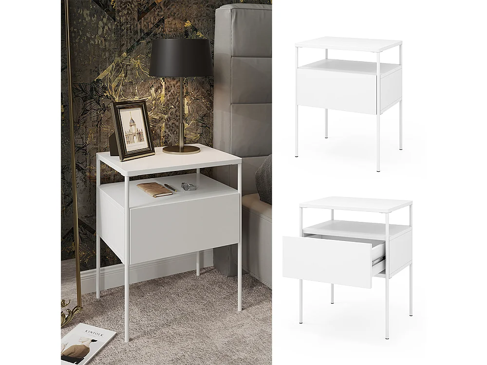 Nachttisch weiß 40x30x50 mira