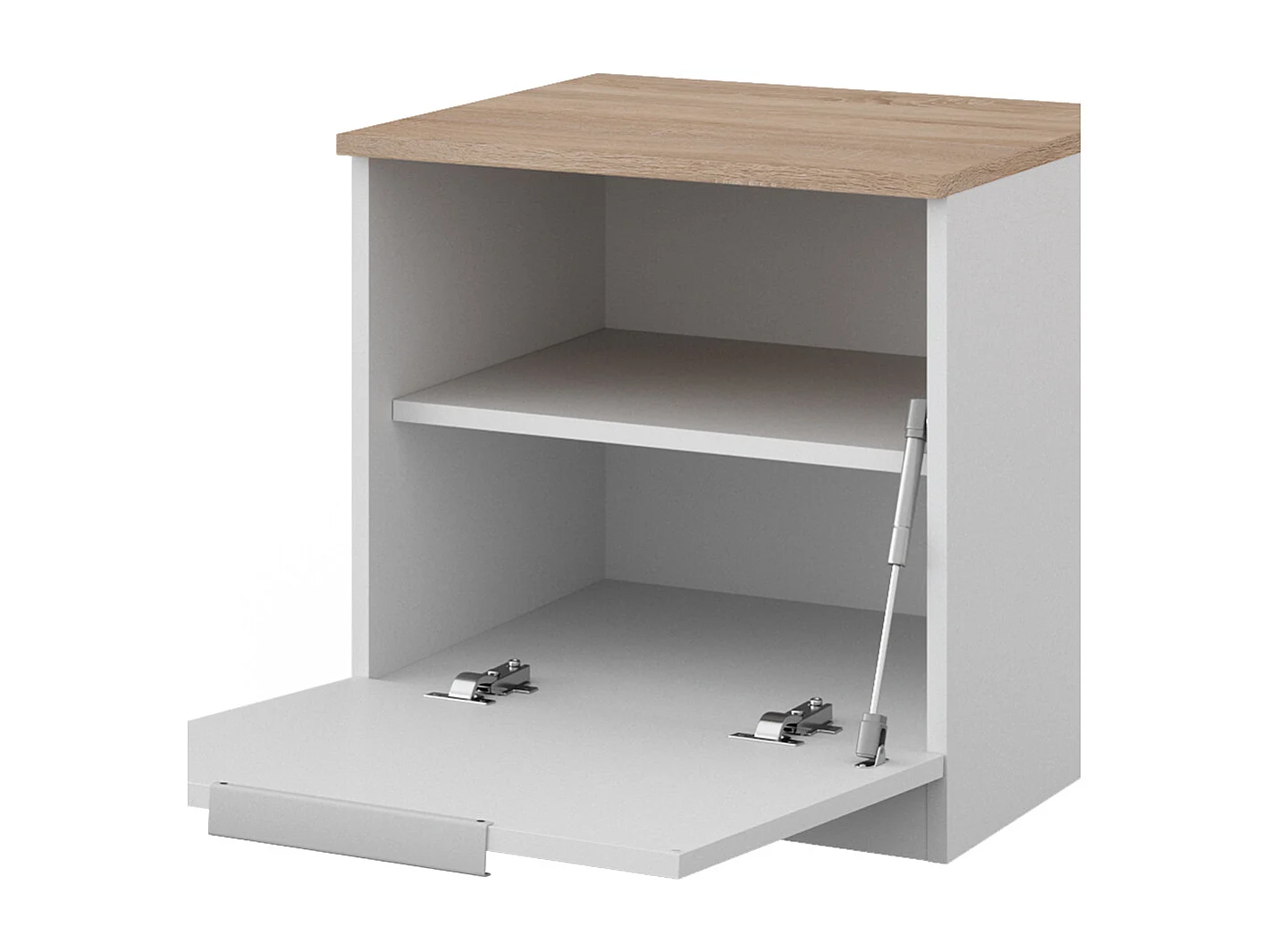 Table de chevet blanc/sonoma 50x42x50 betti