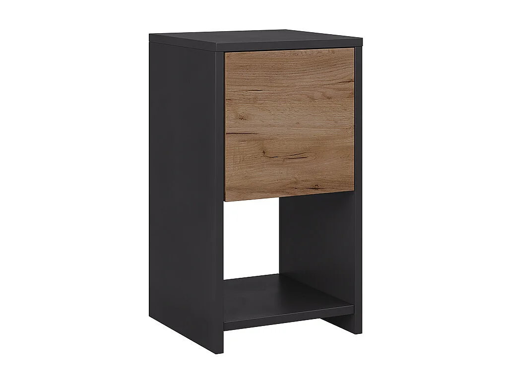 Table de nuit anthracite/chêne doré 30x30x55 evo