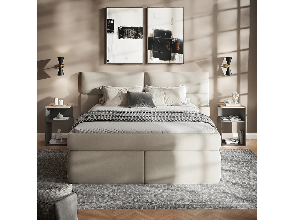 Table de nuit anthracite/chêne doré 40x35x65.3 elios