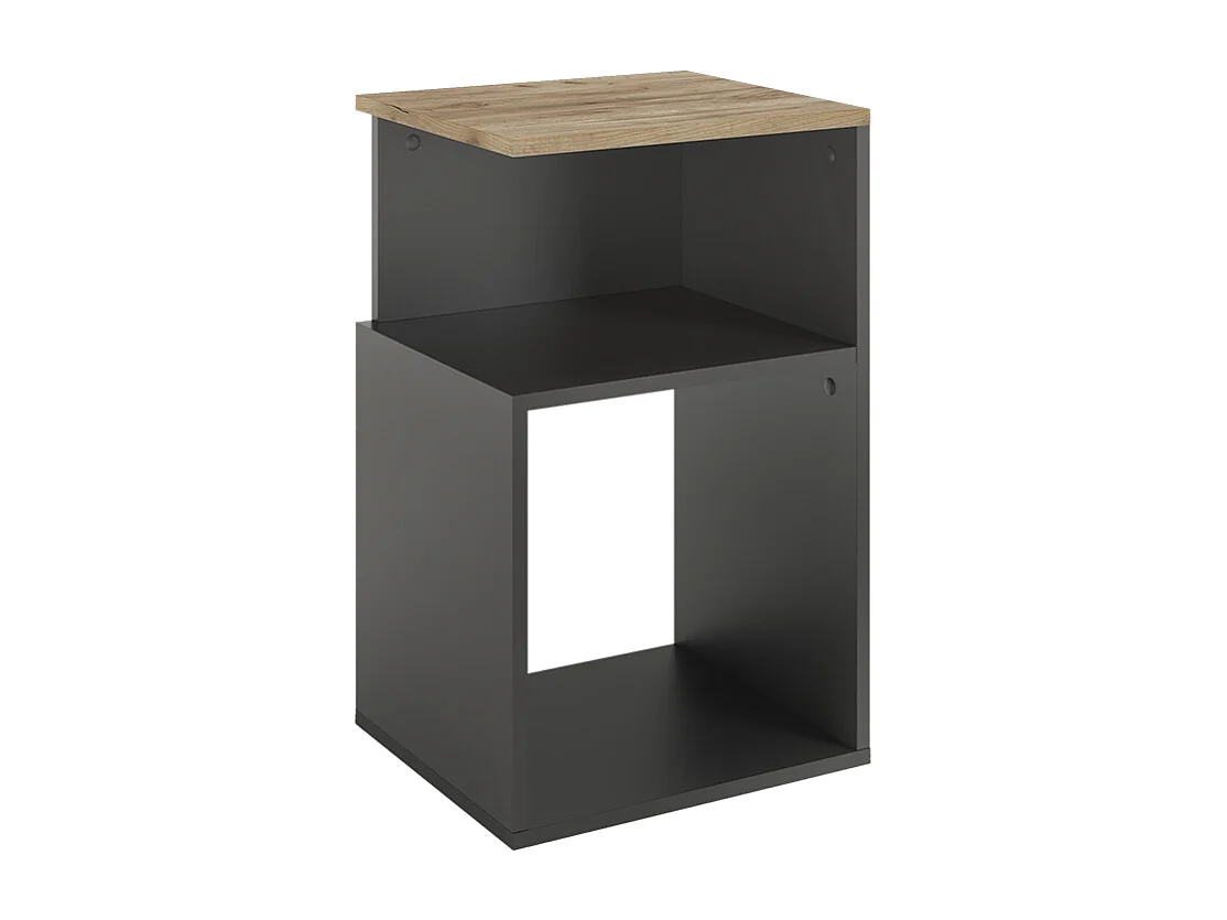 Table de nuit anthracite/chêne doré 40x35x65.3 elios