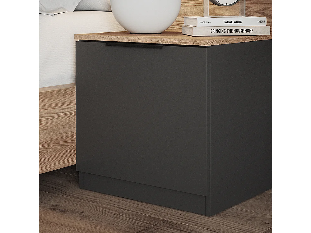 Table de chevet anthracite/sonoma 50x42x50 betti