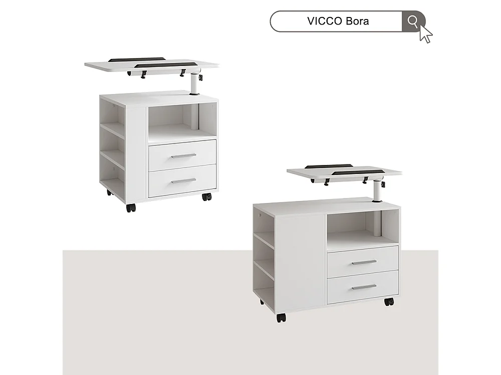 Nachttisch weiß 80x40x88 bora