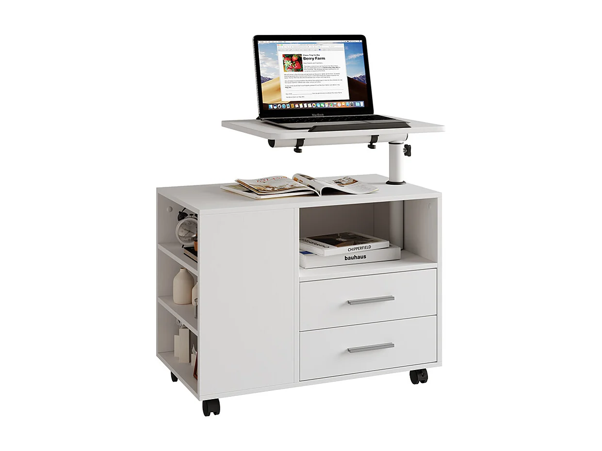 Table de chevet blanc 80x40x88 bora