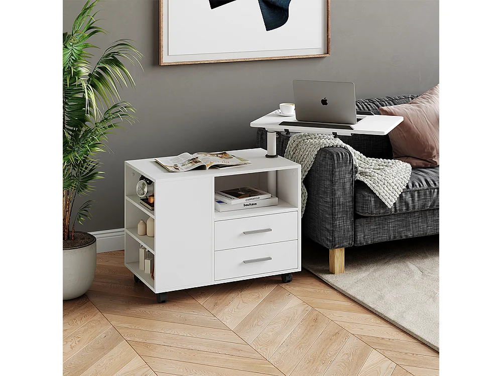 Stolik nocny biały 80x40x88 bora