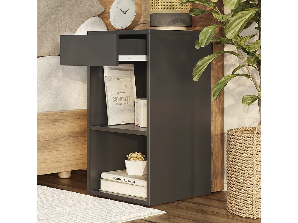 Table de nuit anthracite 35x35x65 dany