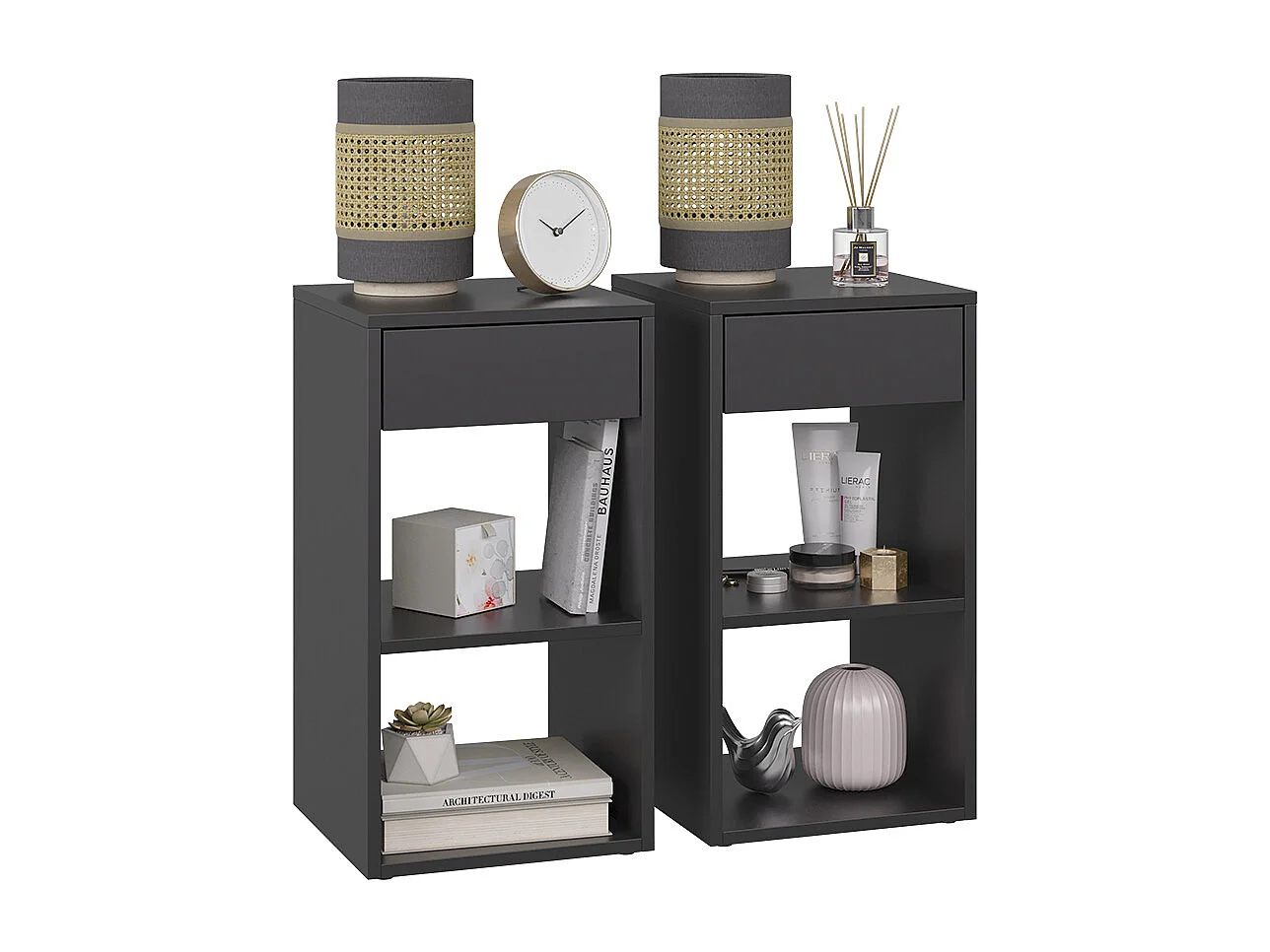 Table de nuit anthracite 35x35x65 dany