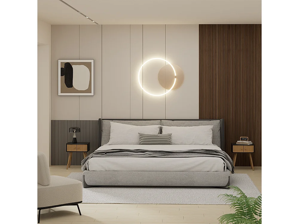 Mesilla de noche antracita/bambú 40x30x47 germo