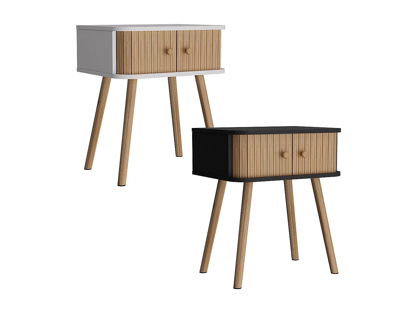 Table de chevet anthracite/bambou 40x30x47 germo