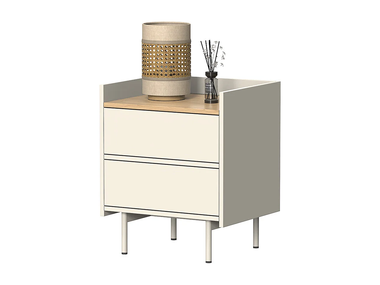 Table de chevet crème 48x40x58 velina