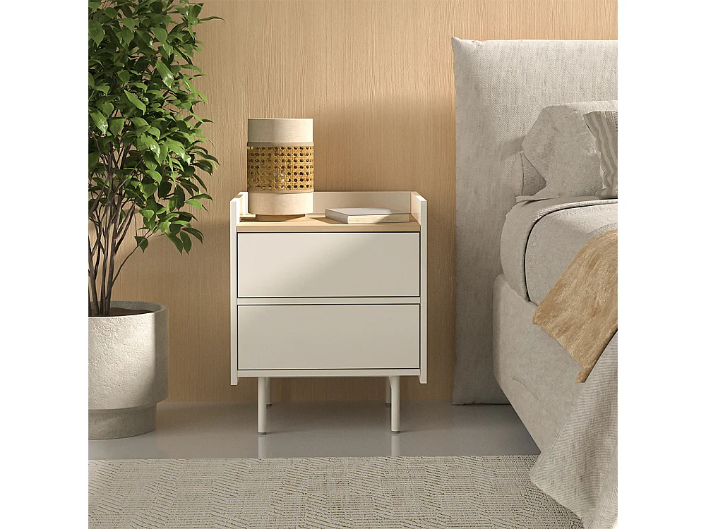 Table de chevet crème 48x40x58 velina