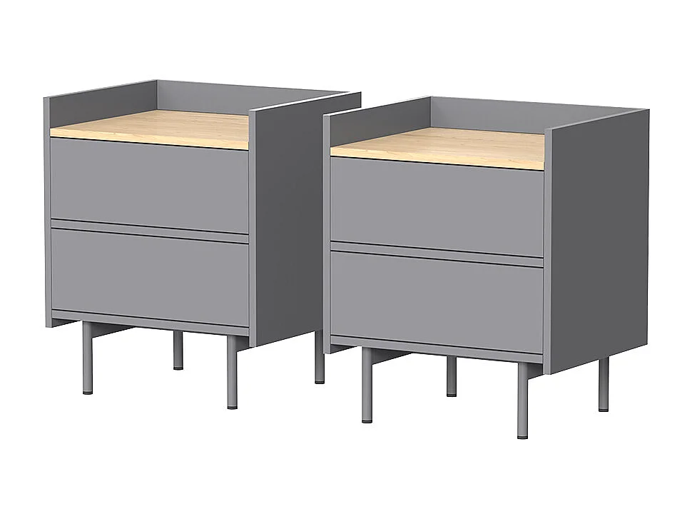 Mesilla de noche gris 48x40x50 velina