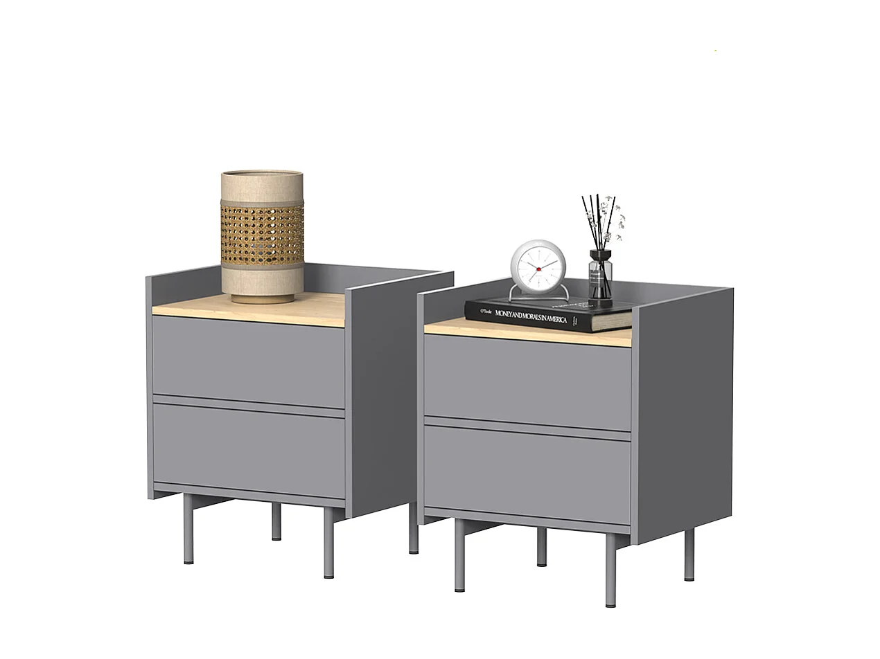 Table de nuit gris 48x40x50 velina