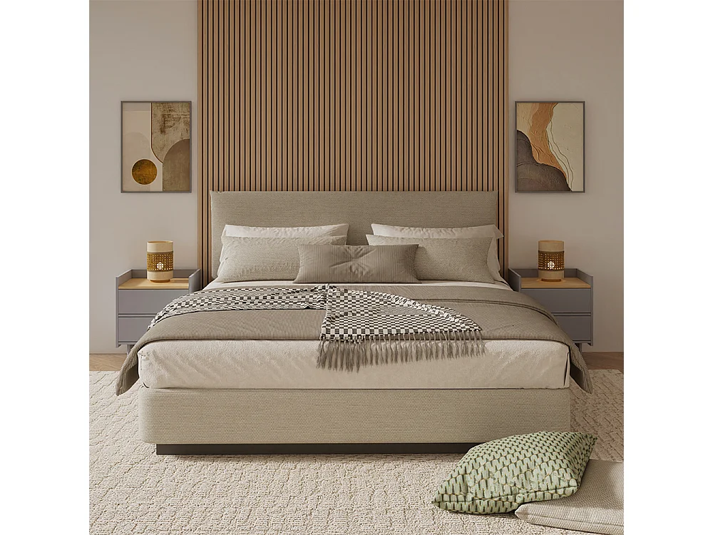 Table de nuit gris 48x40x50 velina