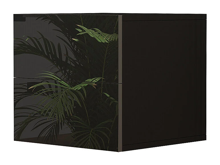 Table de chevet noir haute brillance 49.6x45x51.2 sofie