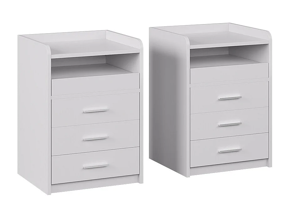 Table de nuit blanc 45x40x64 edis