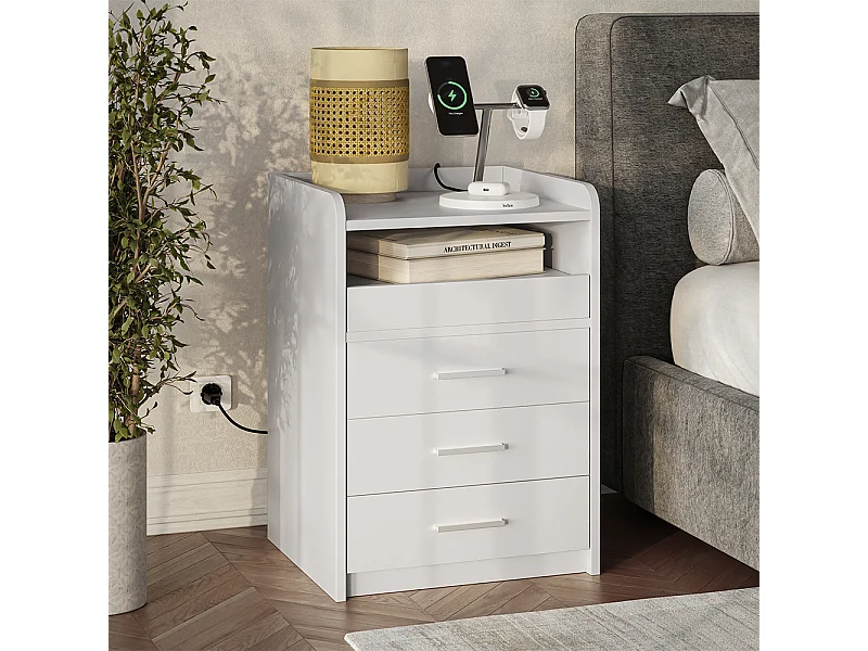 Comodino bianco 45x40x64 edis