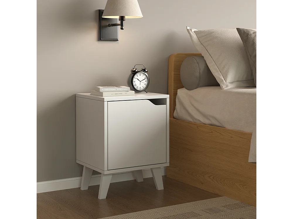 Table de nuit blanc 34.5x32x47 malu