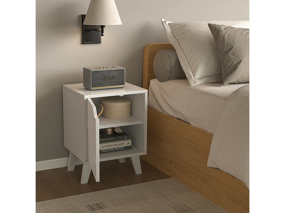 Table de nuit blanc 34.5x32x47 malu