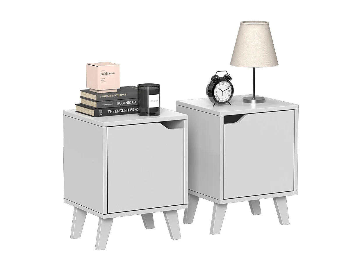 Table de nuit blanc 34.5x32x47 malu