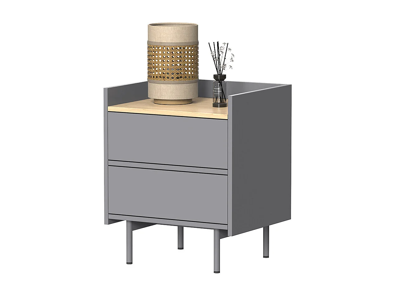 Table de chevet gris 48x40x58 velina