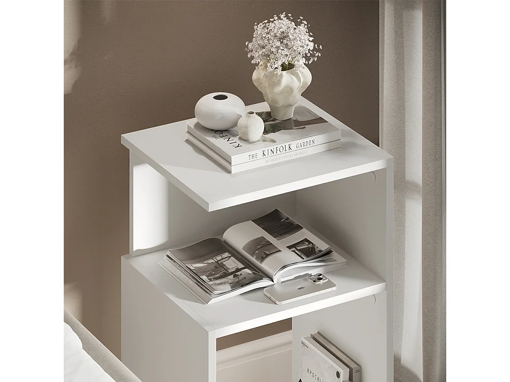 Table de nuit blanc 40x35x65.3 elios