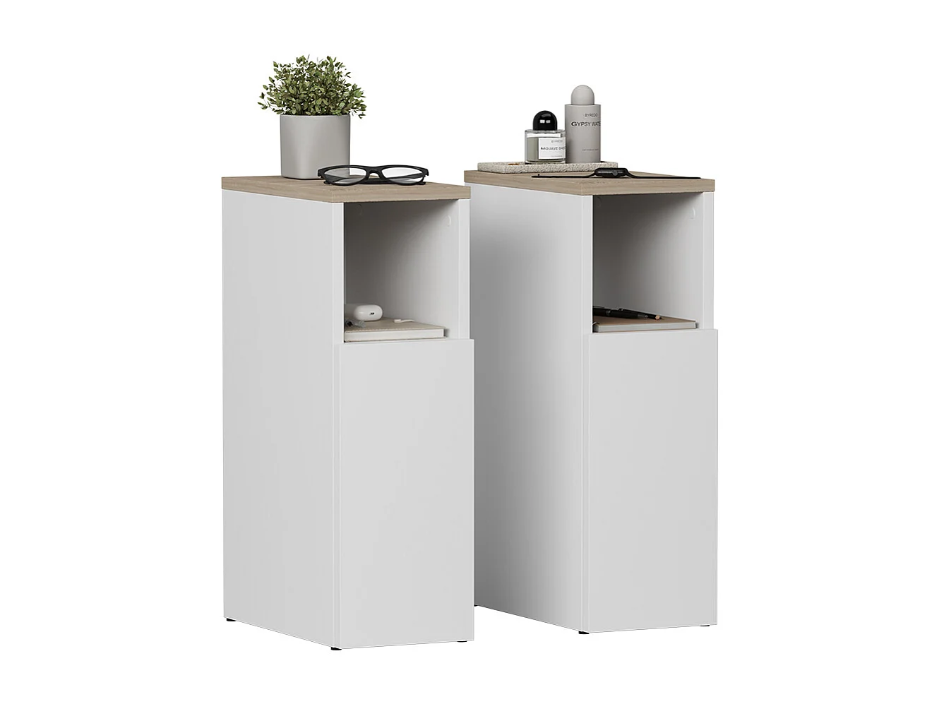 Table de nuit blanc/sonoma 20x35x59.5 enton