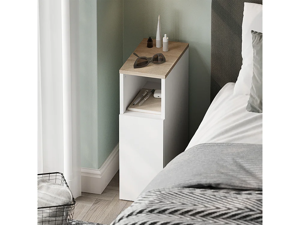 Table de nuit blanc/sonoma 20x35x59.5 enton