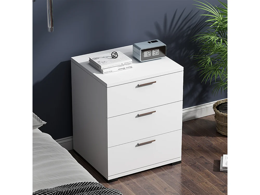 Comodino camera da letto bianco 46.2x42x60 marseille