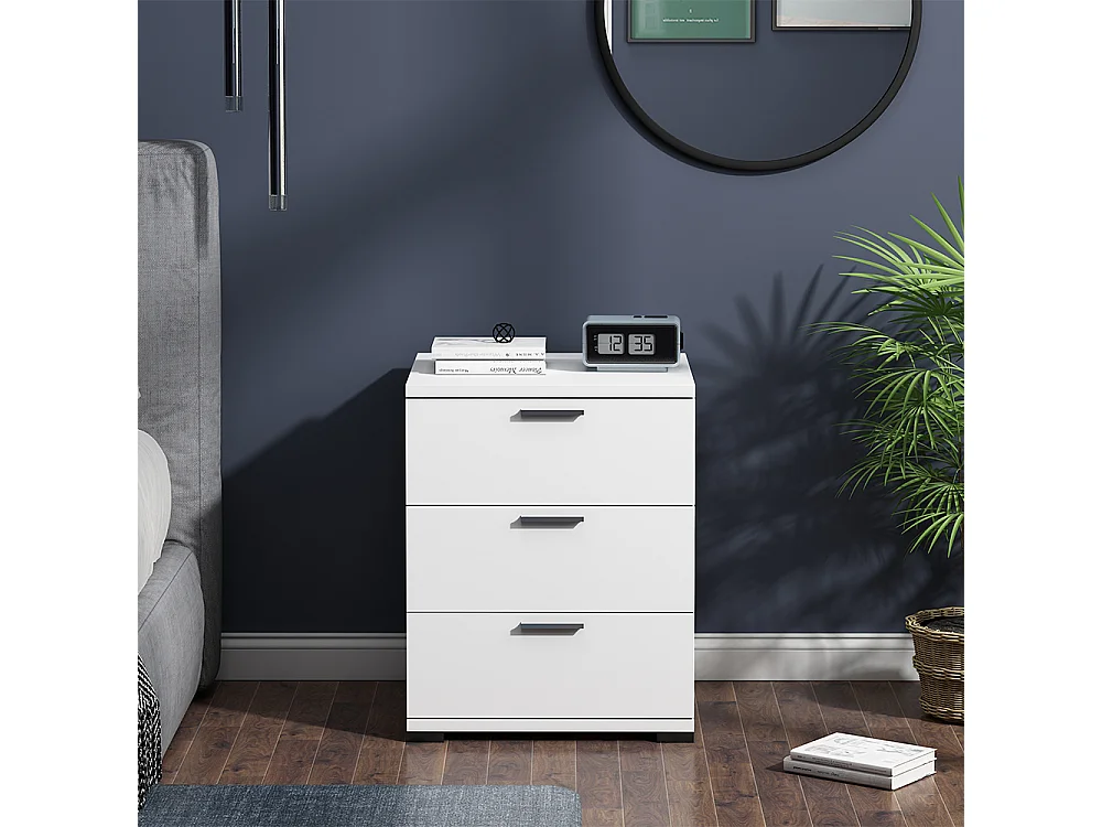 Comodino camera da letto bianco 46.2x42x60 marseille