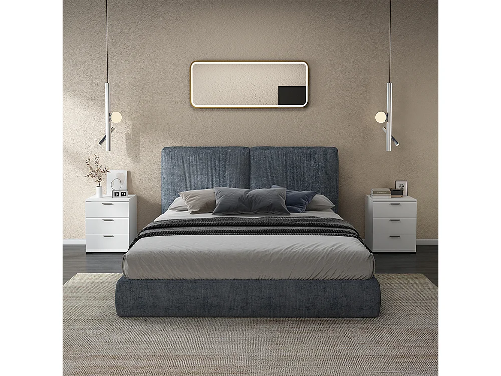 Comodino camera da letto bianco 46.2x42x60 marseille