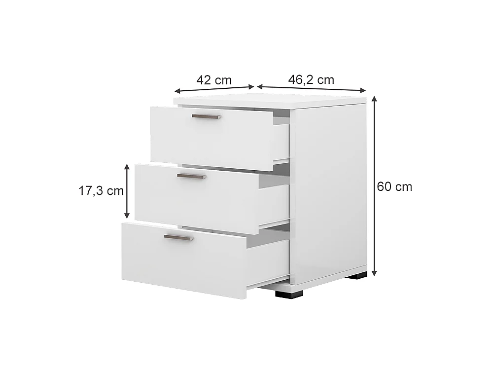 Table de chevet blanc 46.2x42x60 marseille